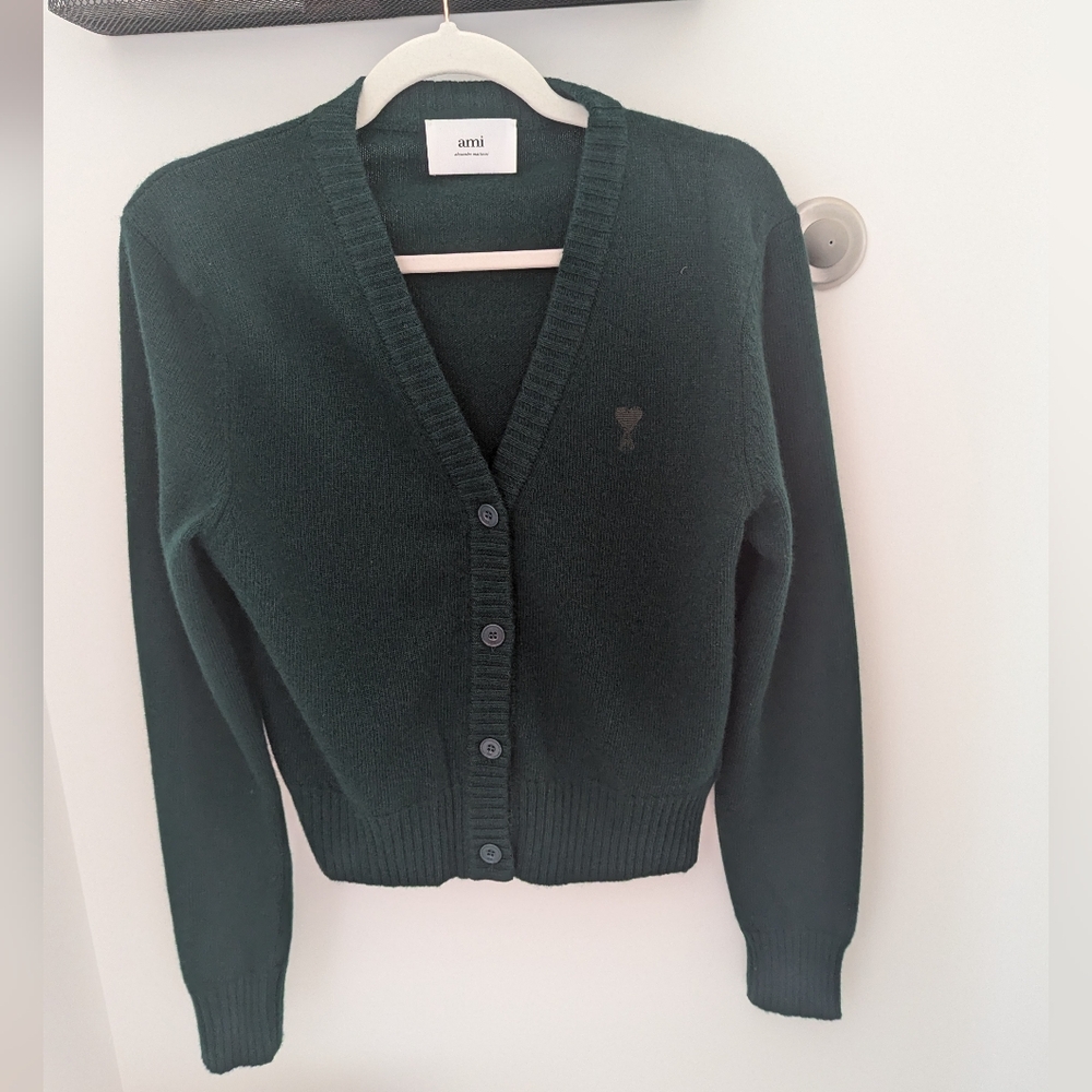 Ami wool green cardigan M